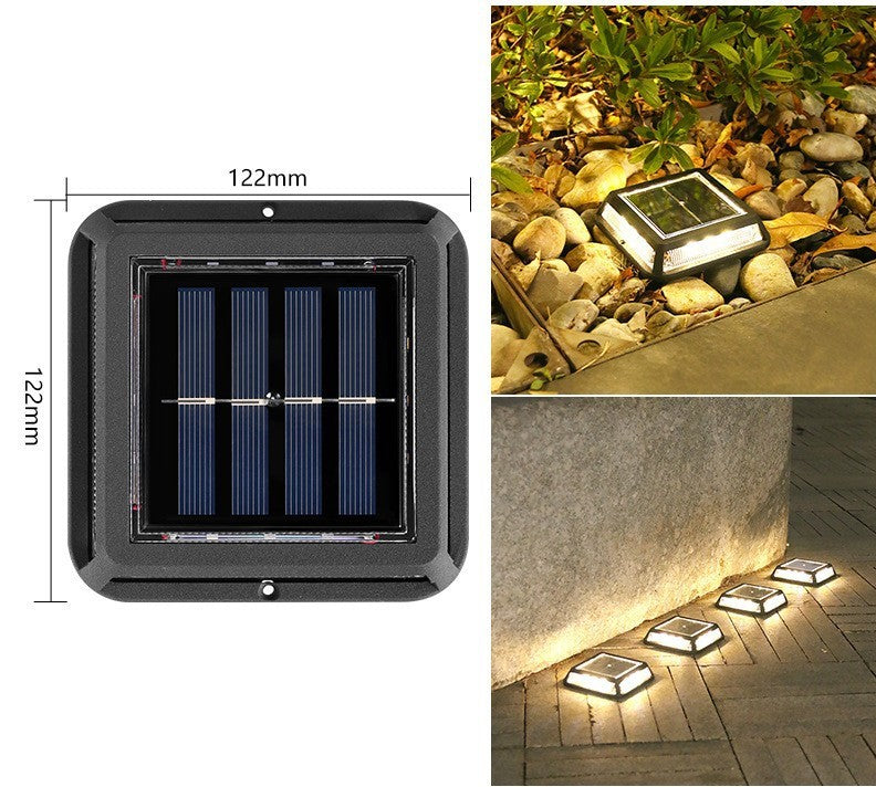 2/4/6/8 pcs Solar Bodenleuchte eckig Aluminiumguss Solarleuchten für Außen, 12 Leds Warmweiss Solar Gartenleuchten, IP65 Wasserdicht Bodenleuchte Solarleuchten Garten, Außenleuchte für Auffahrt/Rasen/Gehweg/Patio