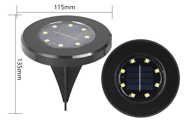 6/8/10 pcs Solar Bodenleuchte  Solarleuchten für Außen, Schwarz 8 Leds Solar Gartenleuchten, IP65 Wasserdicht Bodenleuchte Solarleuchten Garten, Außenleuchte für Auffahrt/Rasen/Gehweg/Patio