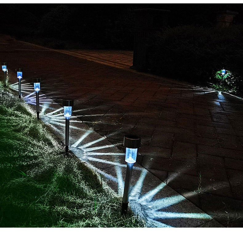 10/12/14/16 Stück Solar Wegeleuchten Solarleuchten für den Außenbereich, Weihnachtsdekoration, Garten, LED-Licht, Landschaft/Weg, Edelstahl,