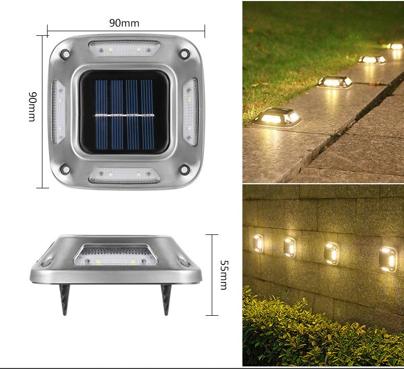 6/8/10/12 pcs Solar Bodenleuchte eckig Edelstall Solarleuchten für Außen, 8 Leds Solar Gartenleuchten, IP65 Wasserdicht Bodenleuchte Solarleuchten Garten, Außenleuchte für Auffahrt/Rasen/Gehweg/Patio