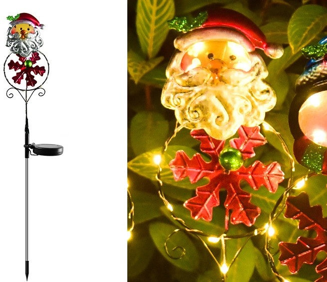 Solar Schneemann Elch Pinguin Weihnachtsmann Leuchten wasserdichte Rasenstöcke Leuchten Weihnachtsdekorationen Rote Solar Outdoor Stake Leuchten, Solar Schneemann Rasen Licht, Schneemann Garten Solarlicht,