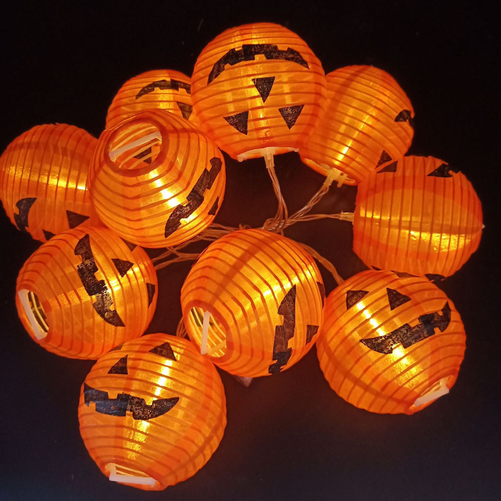 Solar Halloween Deko Garten Lampion Lichterkette mit Solarbetrieben, 2 Modi Wasserdicht Halloween Lichterkette für Außen Innen, Allerheiligen, Halloween Party Dekorations