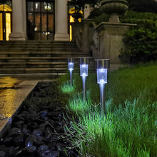 Laden Sie das Bild in den Galerie-Viewer, 10/12/14/16 Stück Solar Wegeleuchten Solarleuchten für den Außenbereich, Weihnachtsdekoration, Garten, LED-Licht, Landschaft/Weg, Edelstahl,