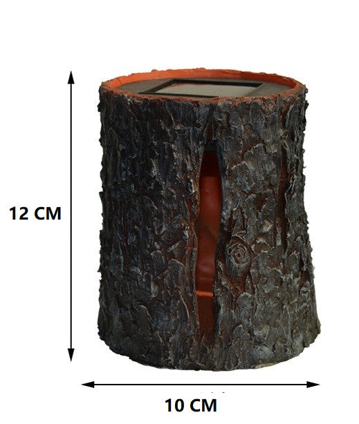 Solarlampen für Außen Garten, Solarleuchten Garten Baumstumpf förmige Gartendeko Wasserdichte LED Solarleuchten Harz Nachtlichter Rasen für Hinterhöfe, Gärten, Rasen Beleuchtung