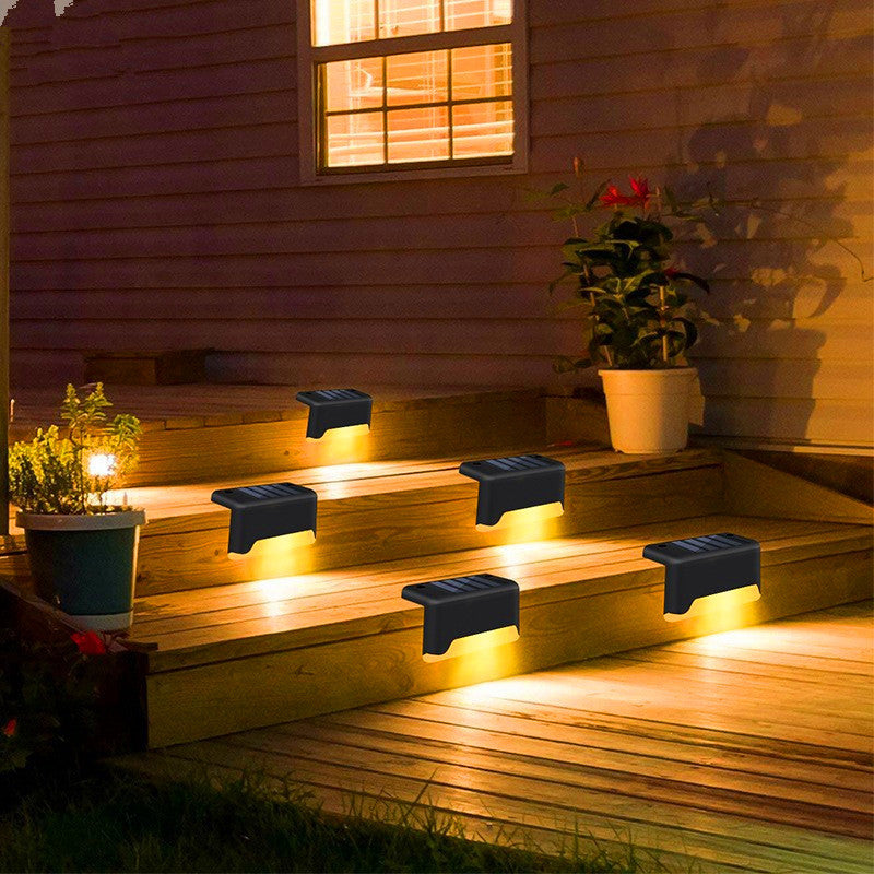 8/10/12/14pcs Schwarz/Braun/Weiss Solar Stufenlicht lampen für Außen Garten,  Wegbeleuchtung LED Solar Beleuchtung ,Wasserdichte Dekoration,Treppe,Gartenwege