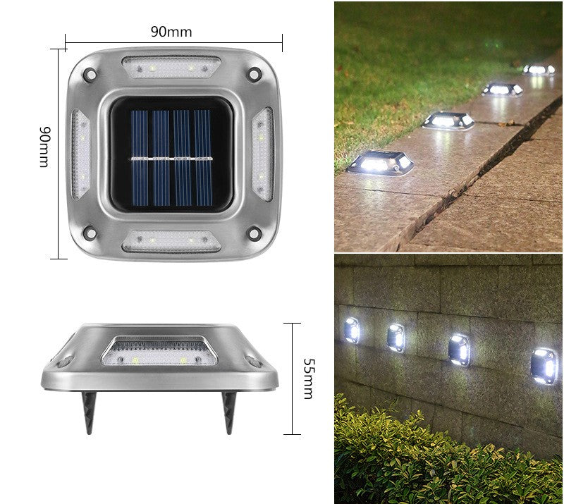 6/8/10/12 pcs Solar Bodenleuchte eckig Edelstall Solarleuchten für Außen, 8 Leds Solar Gartenleuchten, IP65 Wasserdicht Bodenleuchte Solarleuchten Garten, Außenleuchte für Auffahrt/Rasen/Gehweg/Patio