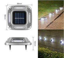 Laden Sie das Bild in den Galerie-Viewer, 6/8/10/12 pcs Solar Bodenleuchte eckig Edelstall Solarleuchten für Außen, 8 Leds Solar Gartenleuchten, IP65 Wasserdicht Bodenleuchte Solarleuchten Garten, Außenleuchte für Auffahrt/Rasen/Gehweg/Patio