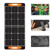 Laden Sie das Bild in den Galerie-Viewer, i5solar 60/100W Faltbares Solarpanel Faltbares Solarmodul Faltung Solarladegerät Kit für Camping und Garten Powerstation Generetion Schnellladun Notstromversorgung Tablet