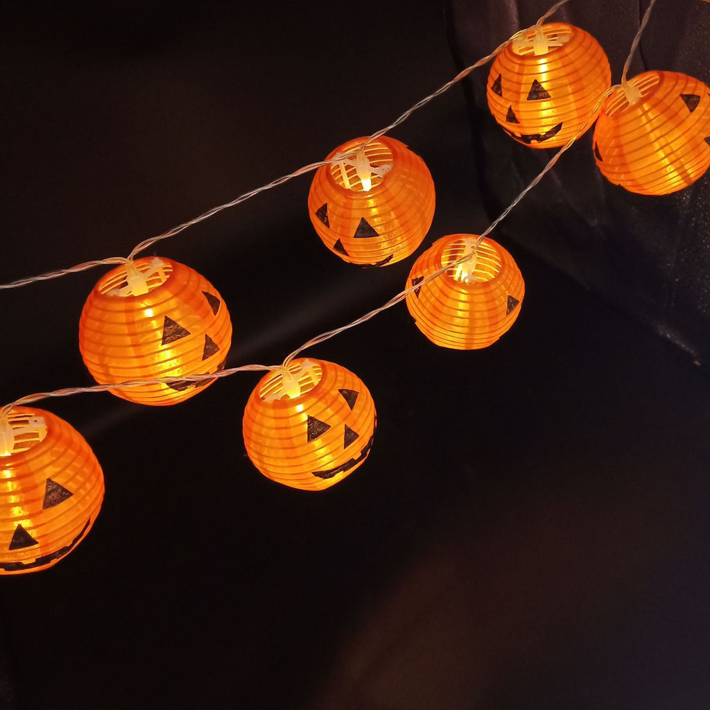 Solar Halloween Deko Garten Lampion Lichterkette mit Solarbetrieben, 2 Modi Wasserdicht Halloween Lichterkette für Außen Innen, Allerheiligen, Halloween Party Dekorations