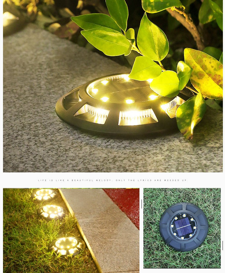 8/10/12 pcs Solar Bodenleuchte  Solarleuchten für Außen, 8 +8 Leds Solar Gartenleuchten, IP65 Wasserdicht Bodenleuchte Solarleuchten Garten, Außenleuchte für Auffahrt/Rasen/Gehweg/Patio