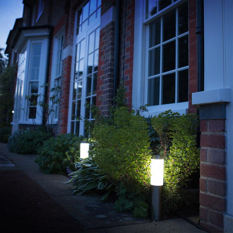 2/3 Stück Solar große Edelstahl Wegeleuchten Solarleuchten für den Außenbereich, Weihnachtsdekoration, Garten, LED-Licht, Landschaft/Weg, Edelstahl