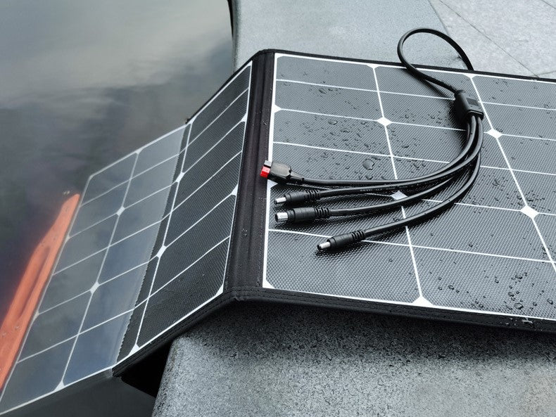 i5solar 60/100W Faltbares Solarpanel Faltbares Solarmodul Faltung Solarladegerät Kit für Camping und Garten Powerstation Generetion Schnellladun Notstromversorgung Tablet