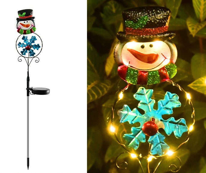 Solar Schneemann Elch Pinguin Weihnachtsmann Leuchten wasserdichte Rasenstöcke Leuchten Weihnachtsdekorationen Rote Solar Outdoor Stake Leuchten, Solar Schneemann Rasen Licht, Schneemann Garten Solarlicht,