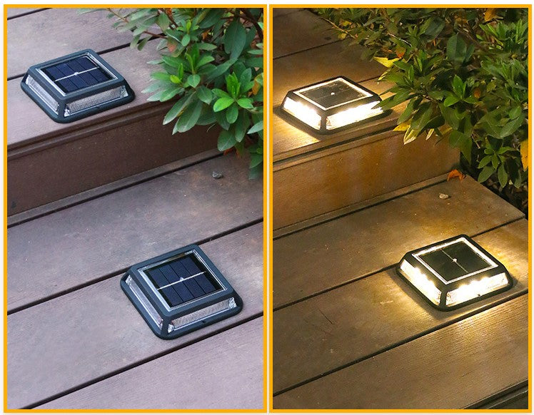 2/4/6/8 pcs Solar Bodenleuchte eckig Aluminiumguss Solarleuchten für Außen, 12 Leds Warmweiss Solar Gartenleuchten, IP65 Wasserdicht Bodenleuchte Solarleuchten Garten, Außenleuchte für Auffahrt/Rasen/Gehweg/Patio