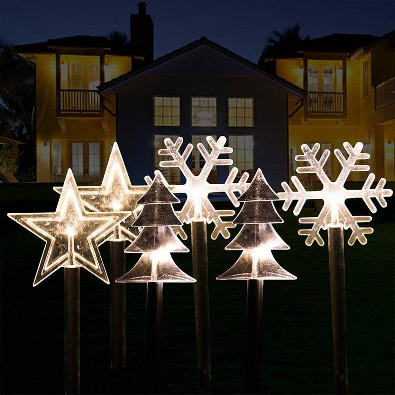 Solar Schneeflocke Weihnachtsbaum Stern Leuchten wasserdichte Rasenstöcke Leuchten Weihnachtsdekorationen Rote Solar Outdoor Stake Leuchten, Solar Schneemann Rasen Licht, Schneemann Garten Solarlicht