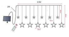 Laden Sie das Bild in den Galerie-Viewer, Solar Lichterkette mit LED Kugel 12 Stern-Mond Stern-Stern Sterne Mond Lichtervorhang 123 Leuchtioden Lichtervorhang 8 Modi Innen &amp; Außenlichterkette Wasserdicht Dekoration für Weihnachten