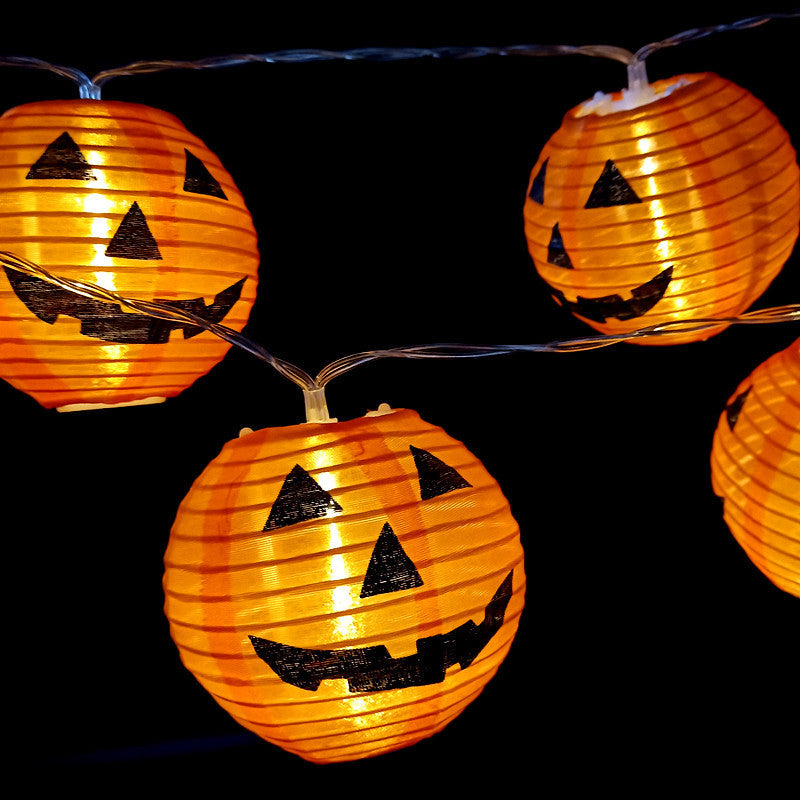 Solar Halloween Deko Garten Lampion Lichterkette mit Solarbetrieben, 2 Modi Wasserdicht Halloween Lichterkette für Außen Innen, Allerheiligen, Halloween Party Dekorations