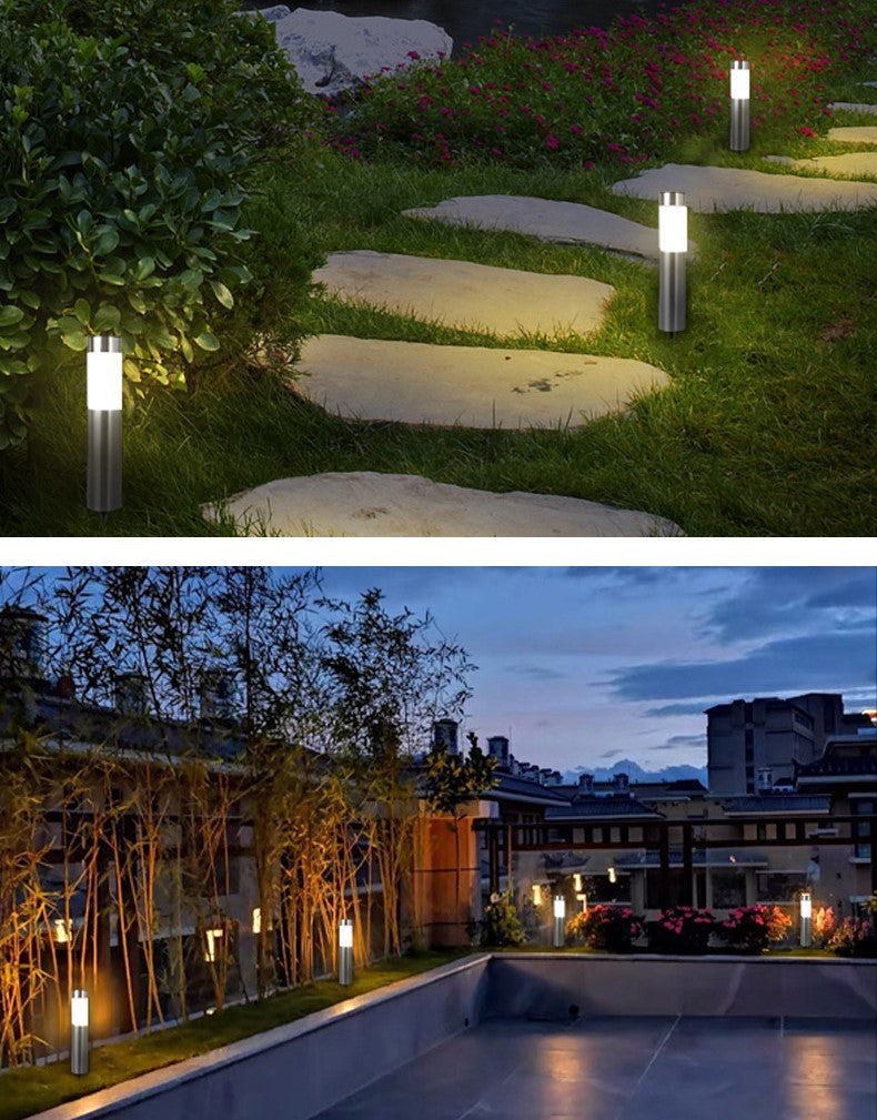 2/3 Stück Solar kleine Edelstahl Wegeleuchten Solarleuchten für den Außenbereich, Weihnachtsdekoration, Garten, LED-Licht, Landschaft/Weg, Edelstahl