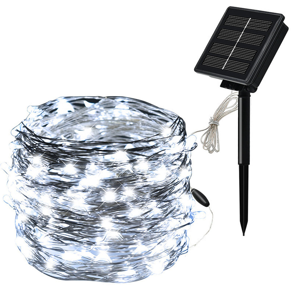 Solar Lichterkette Aussen Kupferdraht,1/2/3/4 pcs 4 Farben 12/22/32M 100/200/300LED Solar Lichterketten IP64 Wasserdicht, 8 Modi  für Garten, Bäume, Terrasse, Weihnachten, Hochzeiten, Partys