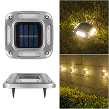 Laden Sie das Bild in den Galerie-Viewer, 6/8/10/12 pcs Solar Bodenleuchte eckig Edelstall Solarleuchten für Außen, 8 Leds Solar Gartenleuchten, IP65 Wasserdicht Bodenleuchte Solarleuchten Garten, Außenleuchte für Auffahrt/Rasen/Gehweg/Patio