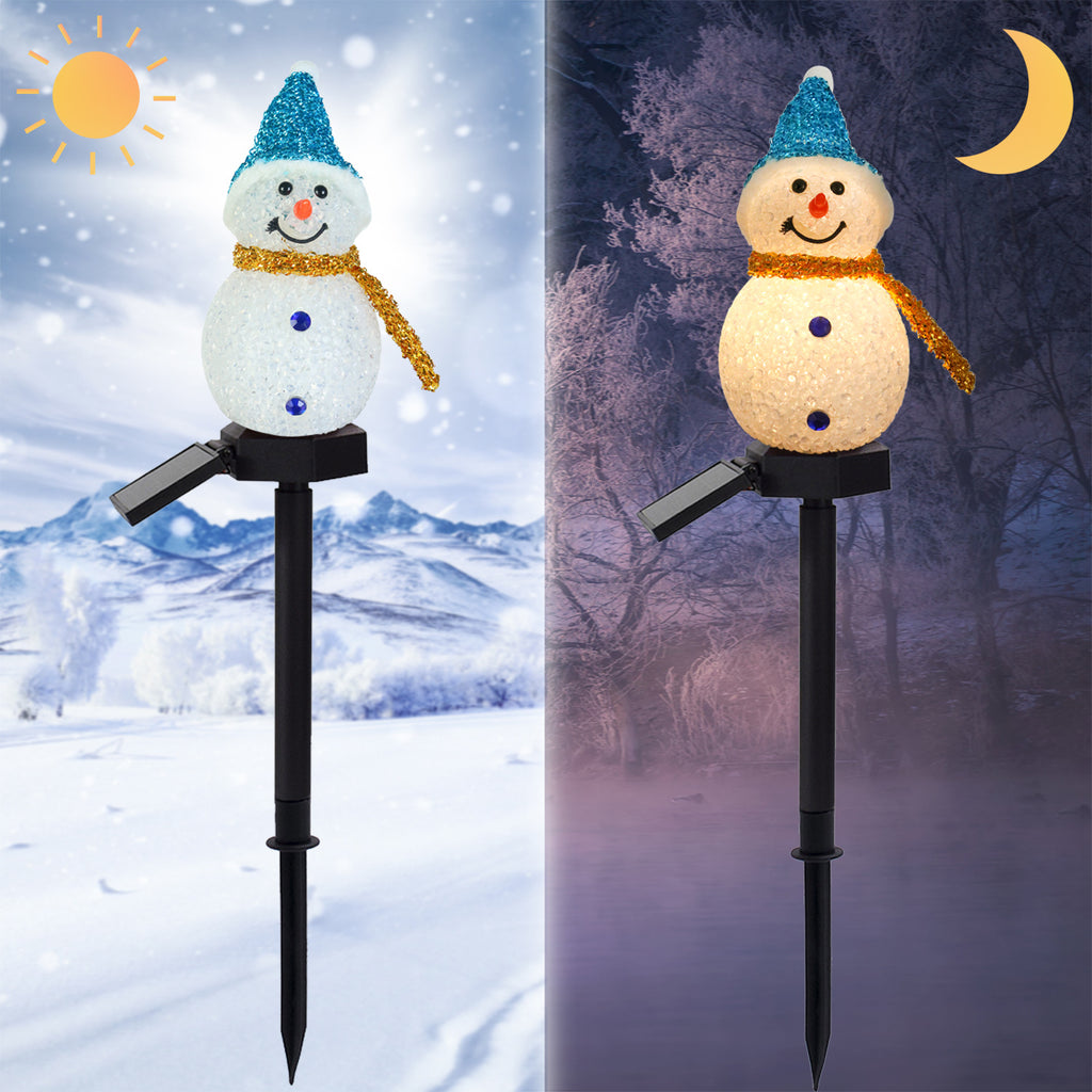 Solar Snowman Leuchten wasserdichte Rasenstöcke Leuchten Weihnachtsdekorationen Rote Solar Outdoor Stake Leuchten, Solar Schneemann Rasen Licht, Schneemann Garten Solarlicht,