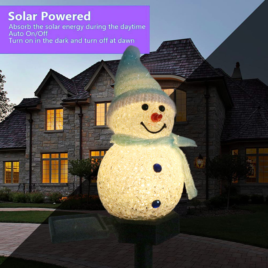 Solar Snowman Leuchten wasserdichte Rasenstöcke Leuchten Weihnachtsdekorationen Rote Solar Outdoor Stake Leuchten, Solar Schneemann Rasen Licht, Schneemann Garten Solarlicht,