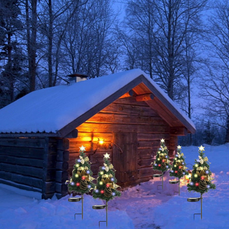 2X Solar 78cm Weihnachtsbaum, Künstliche Mini Christmas  Tree IP65 Wasserdicht