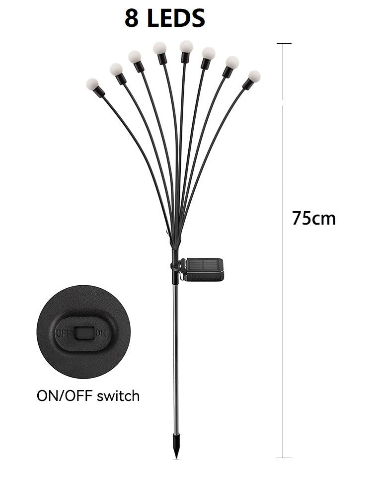 Solarleuchten für den Außenbereich, Solar-Glühwürmchen-Licht mit 6/8/10 Kugeln, wasserdicht, Solar-Wegleuchte für Rasen, Hof, Terrasse, Garten, Ornamente, Geschenke,