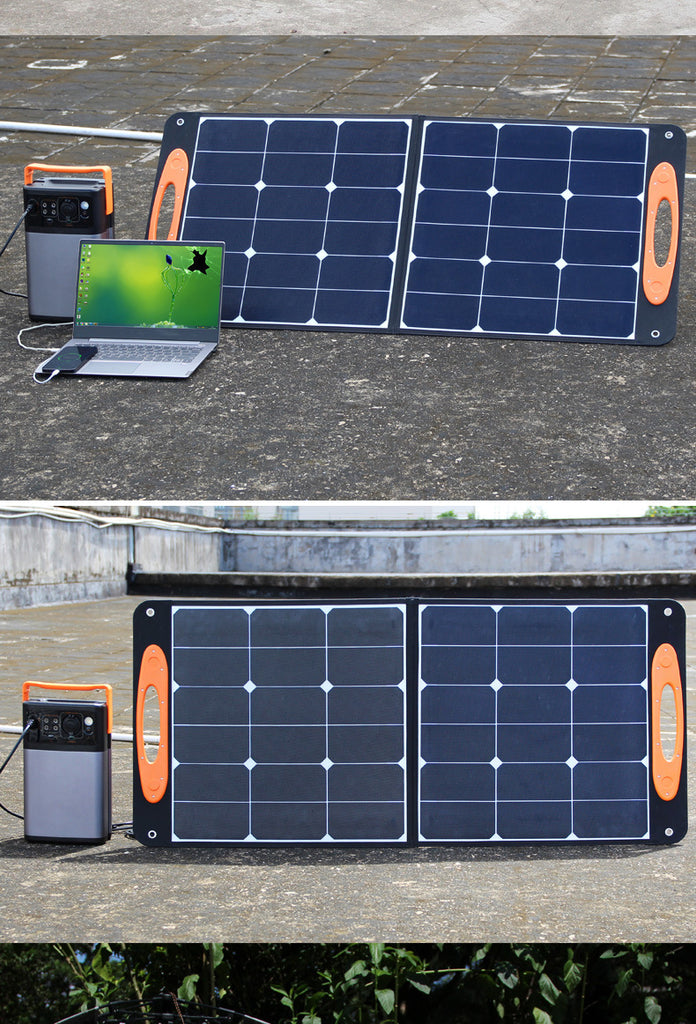 i5solar 60/100W Faltbares Solarpanel Faltbares Solarmodul Faltung Solarladegerät Kit für Camping und Garten Powerstation Generetion Schnellladun Notstromversorgung Tablet