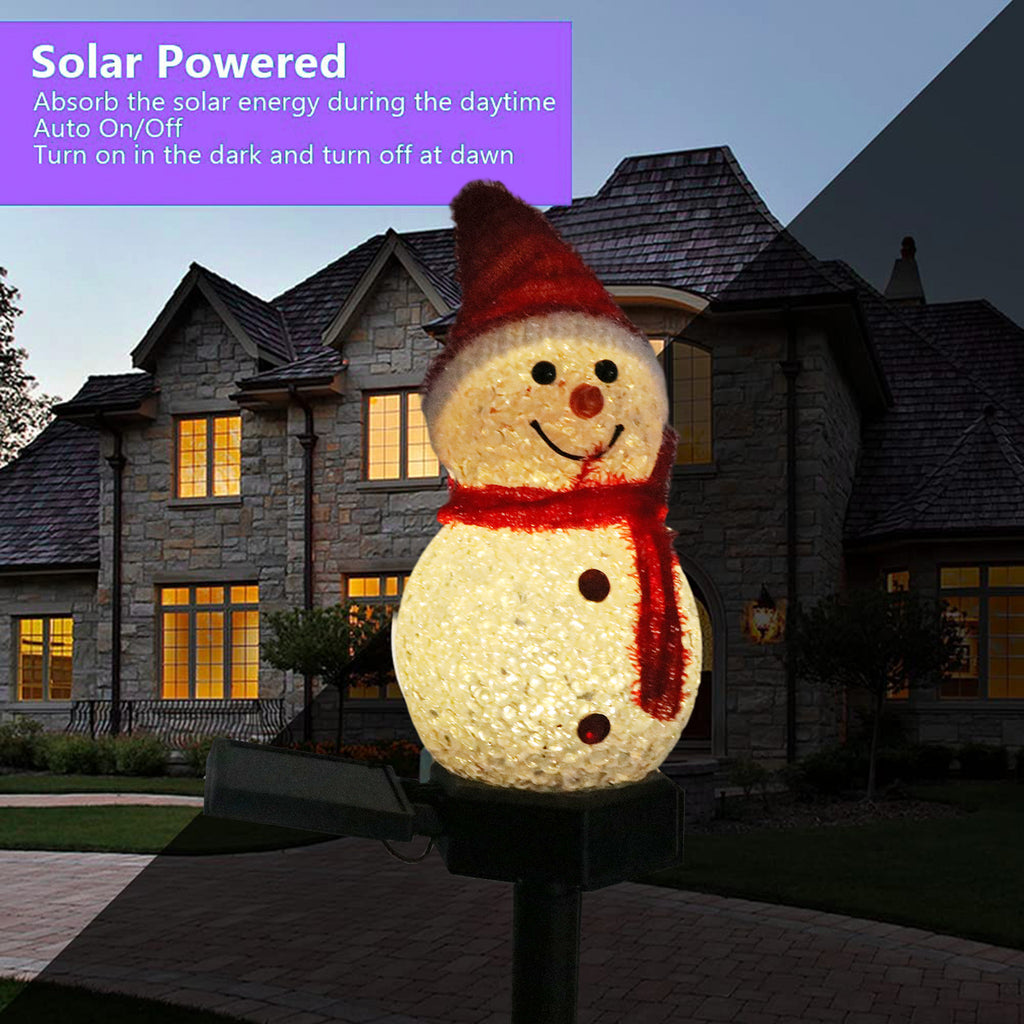 Solar Snowman Leuchten wasserdichte Rasenstöcke Leuchten Weihnachtsdekorationen Rote Solar Outdoor Stake Leuchten, Solar Schneemann Rasen Licht, Schneemann Garten Solarlicht,