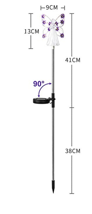 Solarlampe 4 Farben Engel Gartendekos Solarleuchte Solarlampe Licht Rasenlampe LED Solarlicht Wasserdicht Outdoor Solarleuchten Gartendekoration für Garten Balkon Rasen