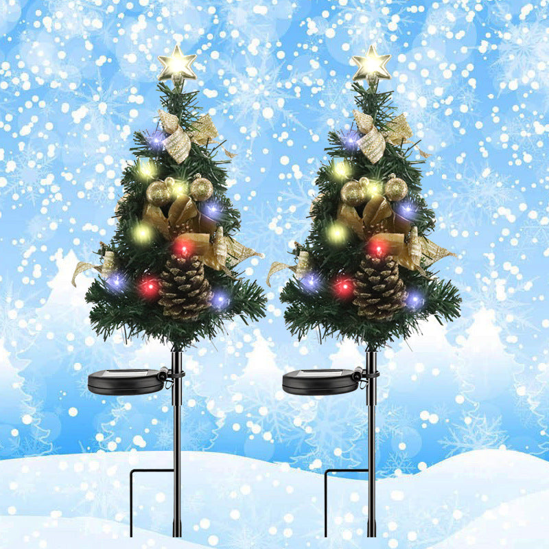 2X Solar 78cm Weihnachtsbaum, Künstliche Mini Christmas  Tree IP65 Wasserdicht