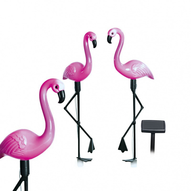 3 × Flamingo SolarLampe Gartenstecker Solarleuchte Solarlampe Licht Rasenlampe LED Solarlicht Wasserdicht Outdoor Solarleuchten Gartendekoration für Garten Balkon Rasen ca.53cm