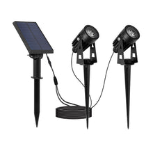 Laden Sie das Bild in den Galerie-Viewer, Gartenstrahler Solar, Solarstrahler Solarlampen für garten, IP65 Wasserdicht LED Solarlampe mit 2 Helligkeitsstufe, 3 Meter Kabe,Auto-on/off für Bäume,Sträucher,Gartenweg