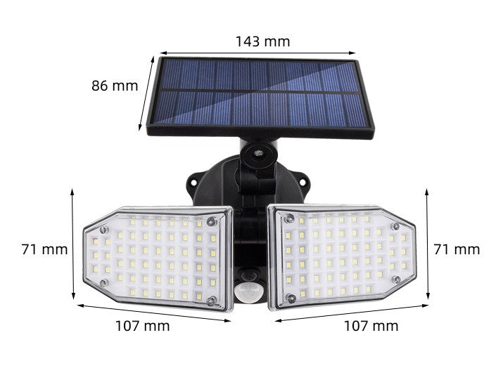 Solarlampen für Außen mit Bewegungsmelder,100 LED Strahler Außen 270° Superhelle Solarleuchten für Außen LED IP65 Wasserdichte 3 Modi Solar Wandleuchte mit 5M/16.5ft Kabel, LED Solarleuchte