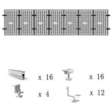 Laden Sie das Bild in den Galerie-Viewer, Photovoltaik Solar Ziegeldach Montage Set 1-12 Module Befestigung Schiene Dachhaken, Befestigungssystem Solar Alu Halterung Ziegeldach Montageschiene Set Solarmodul 30/35/40MM Dick